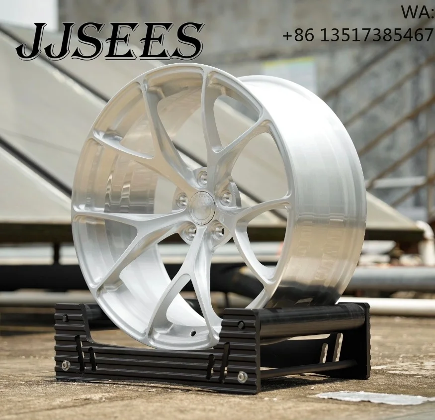 Custom Forged Alloy Wheels 18-22 Inch Brushed Silver Split 5 Spoke Deep Concave Rims Custom Wheels for BMW Audi Mercedes