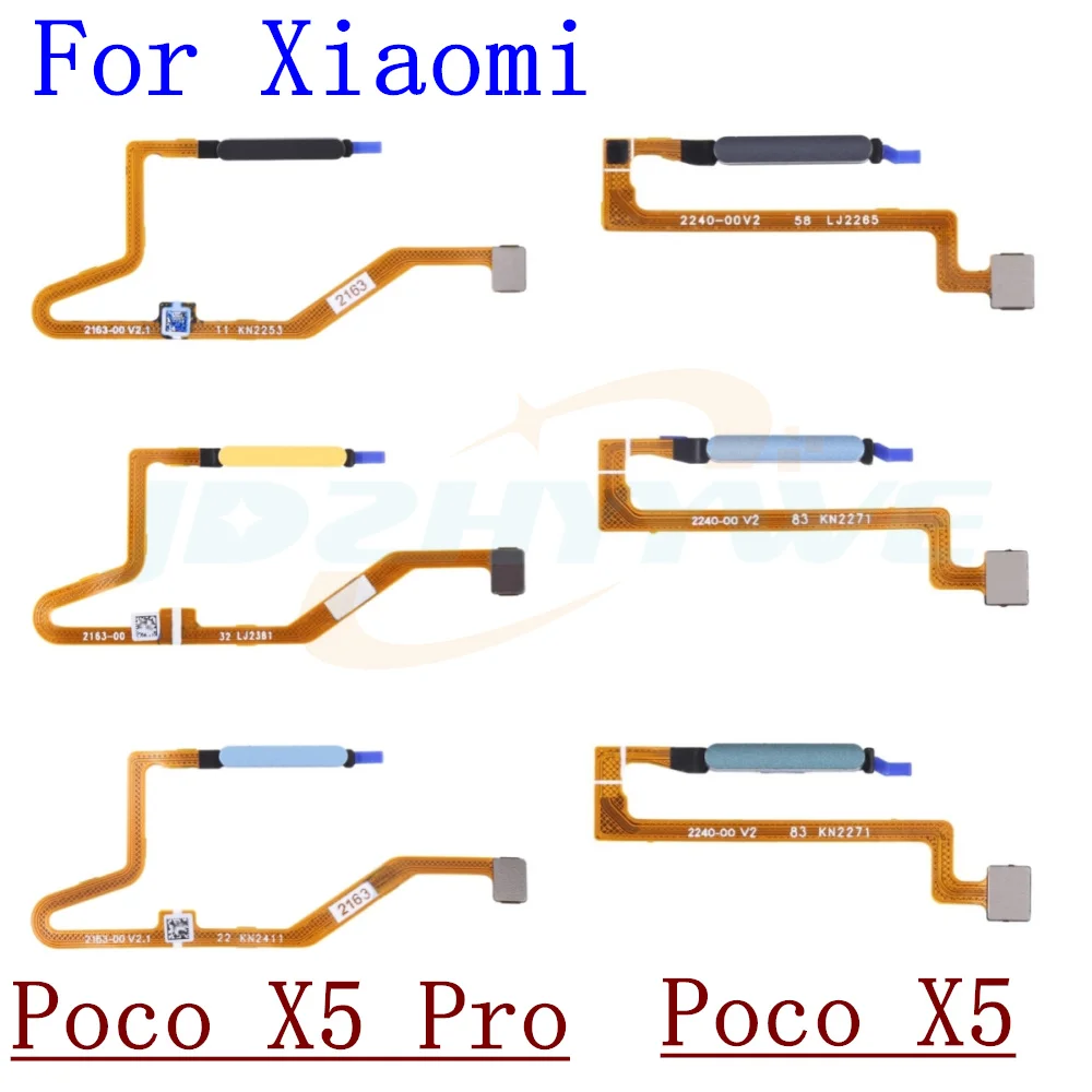 For Xiaomi Poco X5 Pro X5pro Home Button Back Touch ID Scanner Fingerprint Sensor Flex Cable Phone Parts