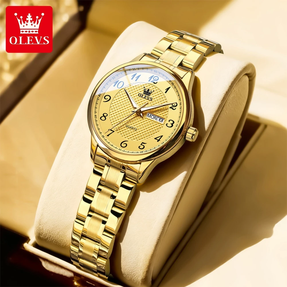 

OLEVS 5667 оригинальные кварцевые часы для женщин, модные простые водонепроницаемые светящиеся женские часы с автоматической датой и неделей, элегантные женские часы