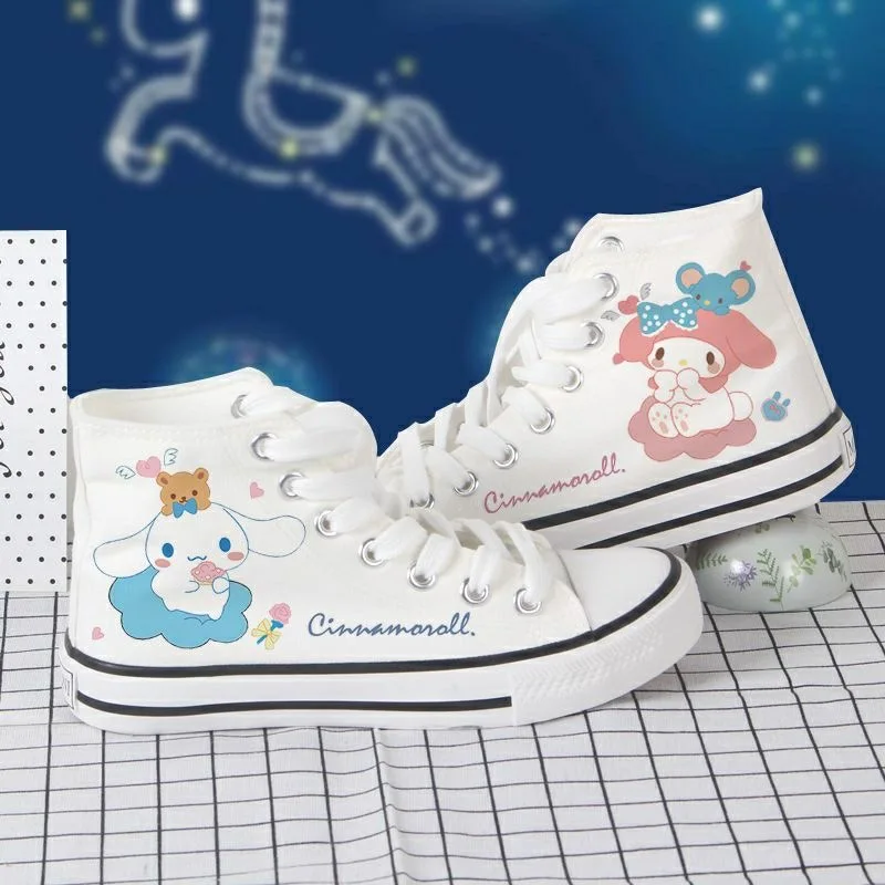 

Sanrio Mymelody White Canvas Shoes Versatile Student Lightweight Wear-resistant Fashion Versatile Cartoon Cinnamorroll Sneakers