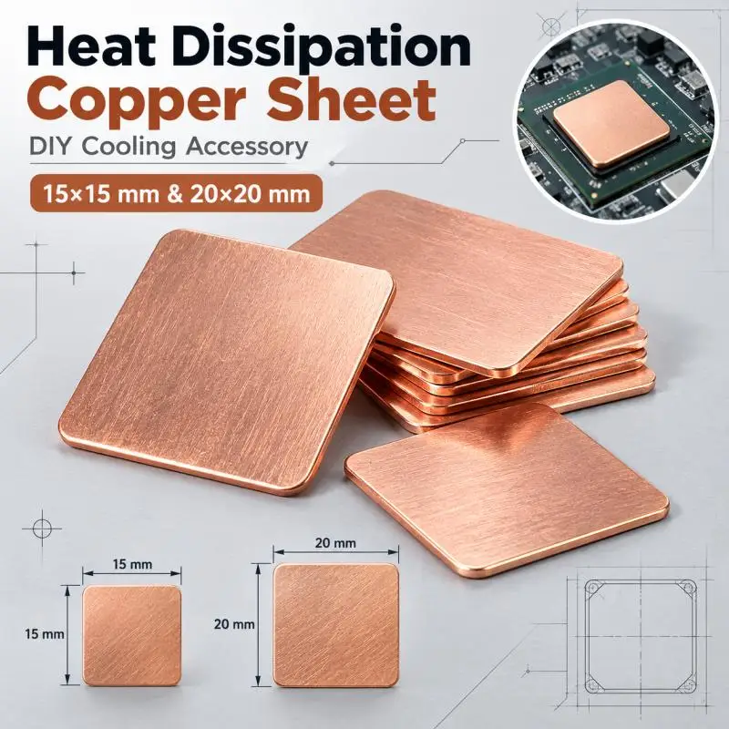 1/2/3pcs Laptop Coppers Sheets Plate Strip Shim Thermal Pad Heatsink Sheet For GPU CPU VGA Chip RAM Cooling