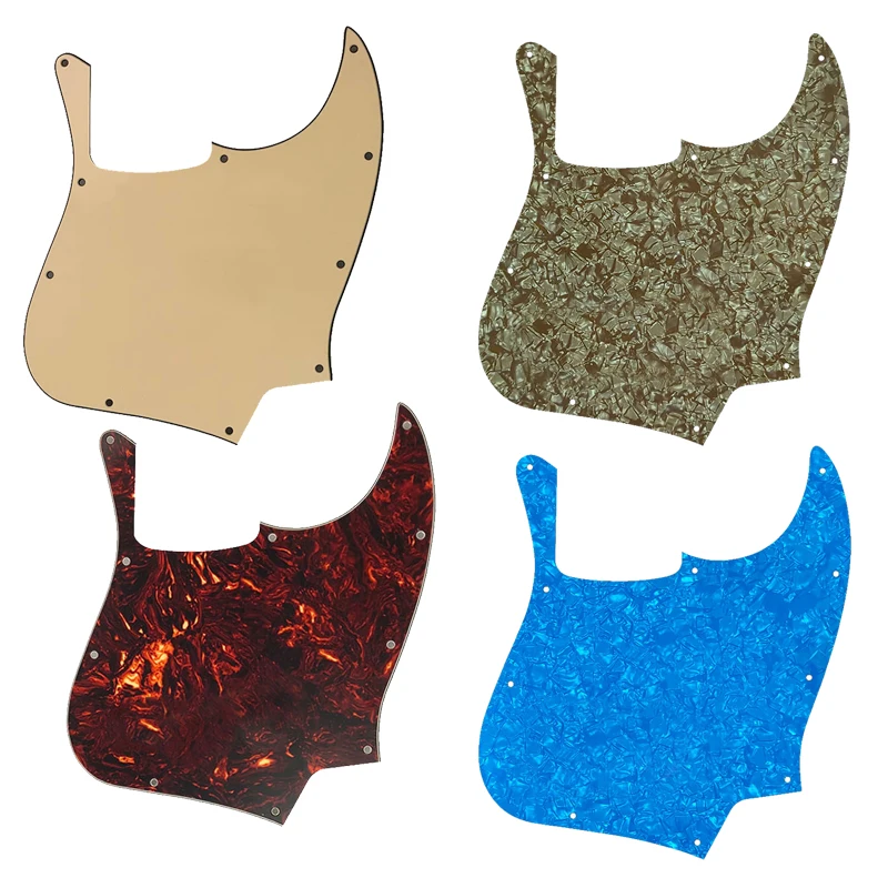 

Xinyue Custom Quality Pickguard For US 10 Holes 5 String Jazz Bass Guitar Pickguard Blank Scratch Plate Multicolor Flame Pattern