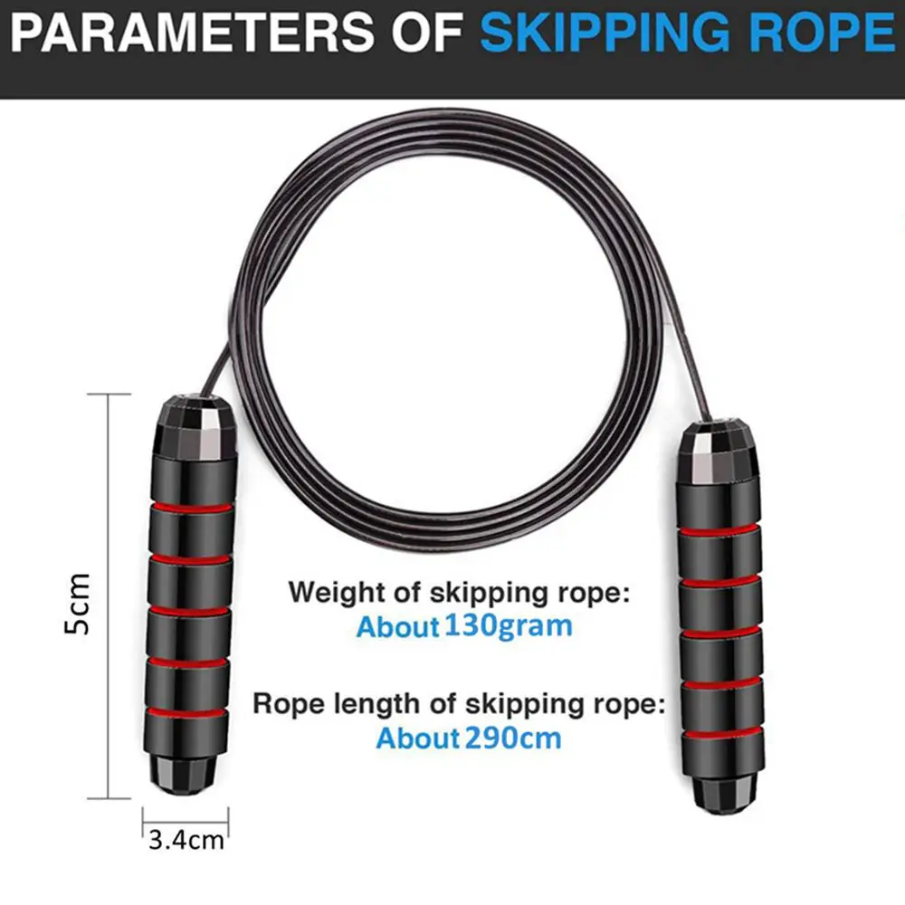 Rapid Speed Jump Rope Steel Wire Skipping Rope with Ball Bearing Adjustable Jumping Rope Fitness Workout Home Sport Equipment