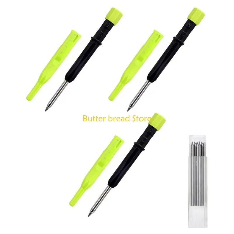 W89C 3 Piece High Accuracy 2.8MM Marking Pencils Mechanical Pencils with Refills For Wood Metal And Plastic Crafting
