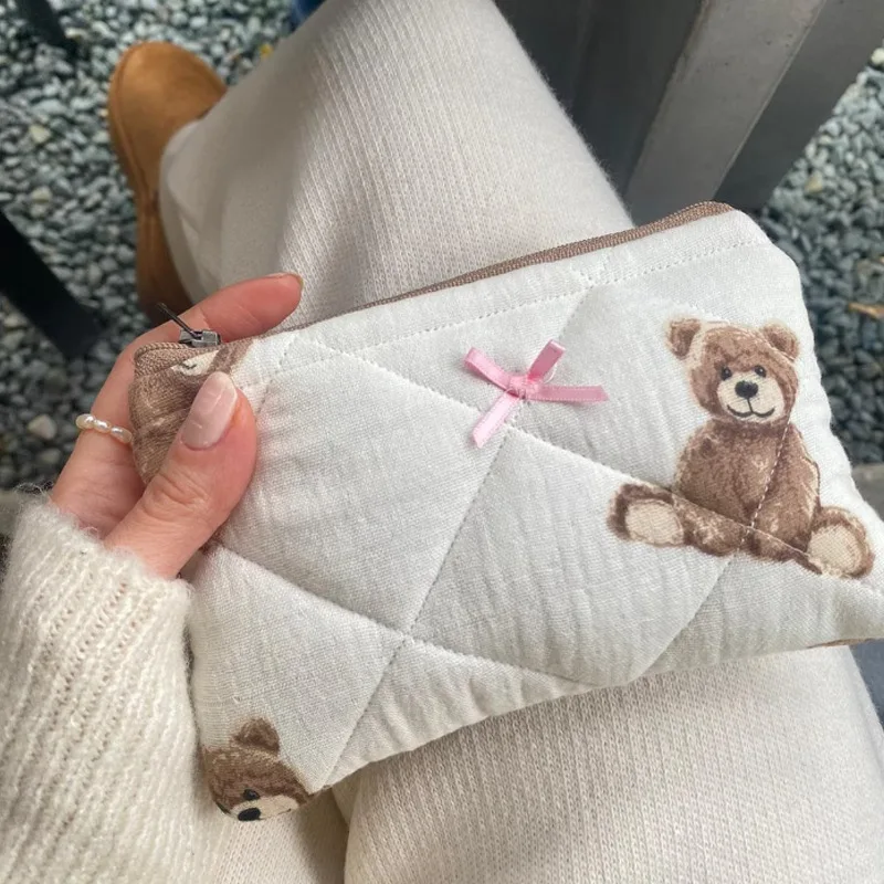 Kosmetiktasche für Damen, kawaii Teddybär-Make-up-Tasche, Make-up-Aufbewahrungstasche, Make-up-Tasche mit Cartoon-Print, Trousse Fashion Maquillage Femme – Detail 8