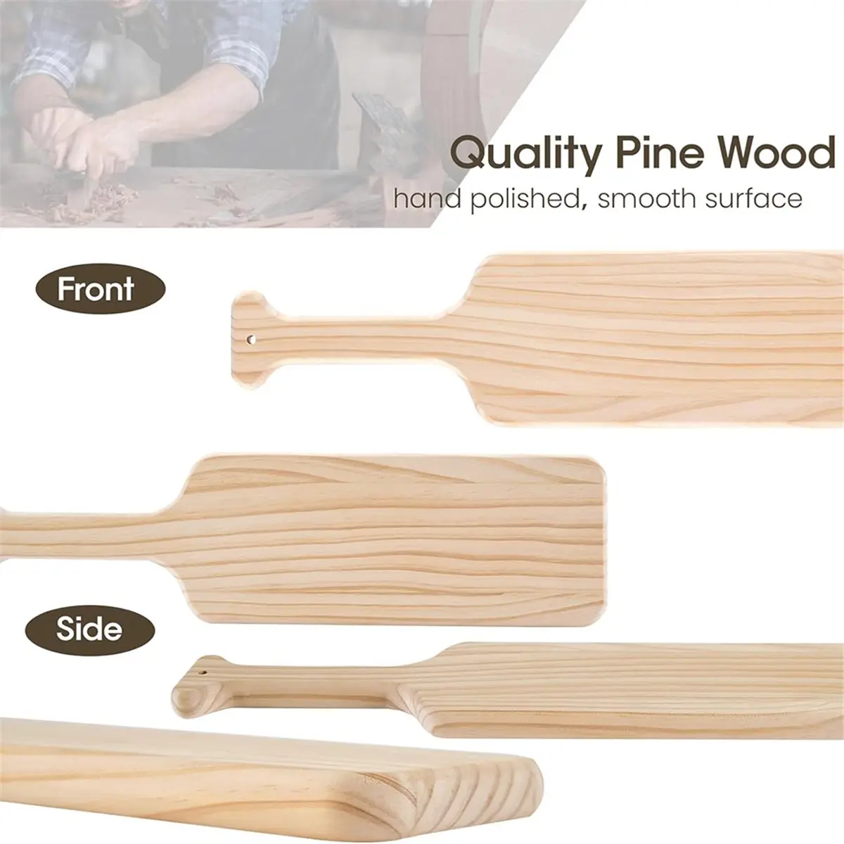 【Limited Offer】15 Inches Unfinished Wooden Paddle with Smooth , Sorority Paddle Easy to Paint, Greek Paddle with Natural Texture