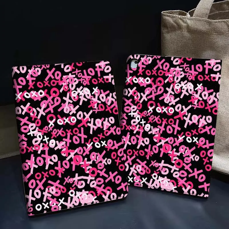 

Cartoon Pink Heart Pattern Tablet Case For Apple iPad Air Pro mini 1 2 3 4 5 6 7 8 9 11 M2 M3 M5 M4 5th 6th 7th 10th 11th Gift