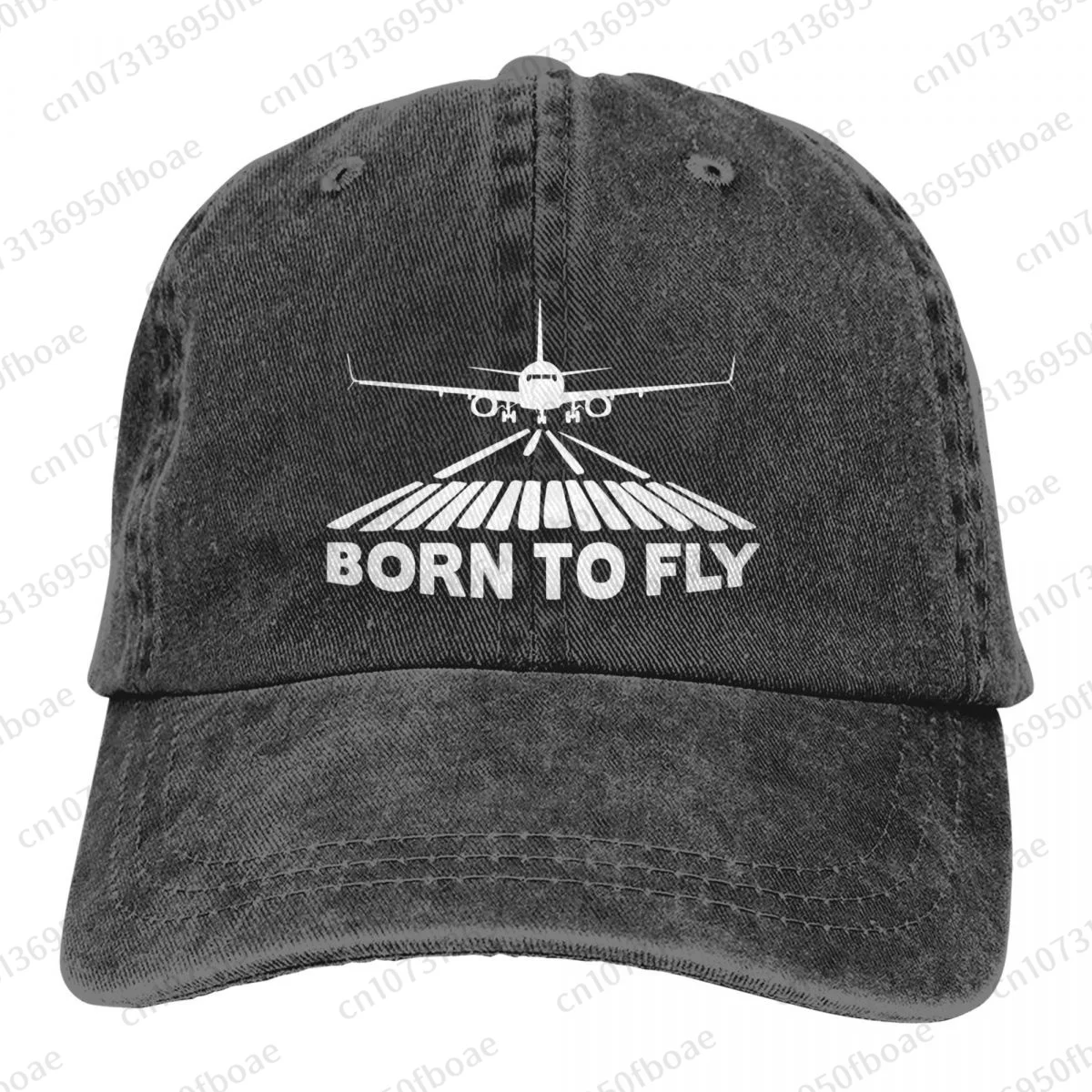 Born To Fly Airplane Fashion Unisex Cotton Baseball Cap Classic Adult Adjustable Denim Hat