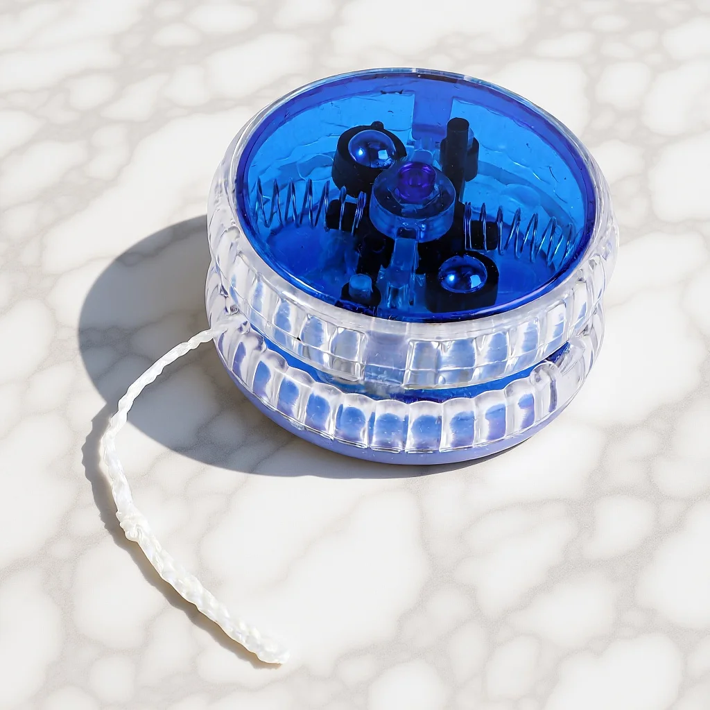 LED مضيئة يويو سلسلة الأزرق مطاطا ارتداء مقاومة لامعة سطح سهلة الحمل متعة حفلة تفضل Yoyos المهنية مضيئة #6