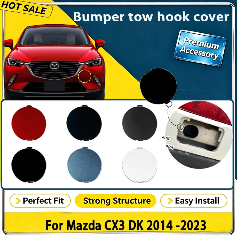 Front Bumper Tow Hook Cover Cap For Mazda CX3 DK 2014-2023 Trailer Towing Hook Cover DK8A50A12 DK8A50A11