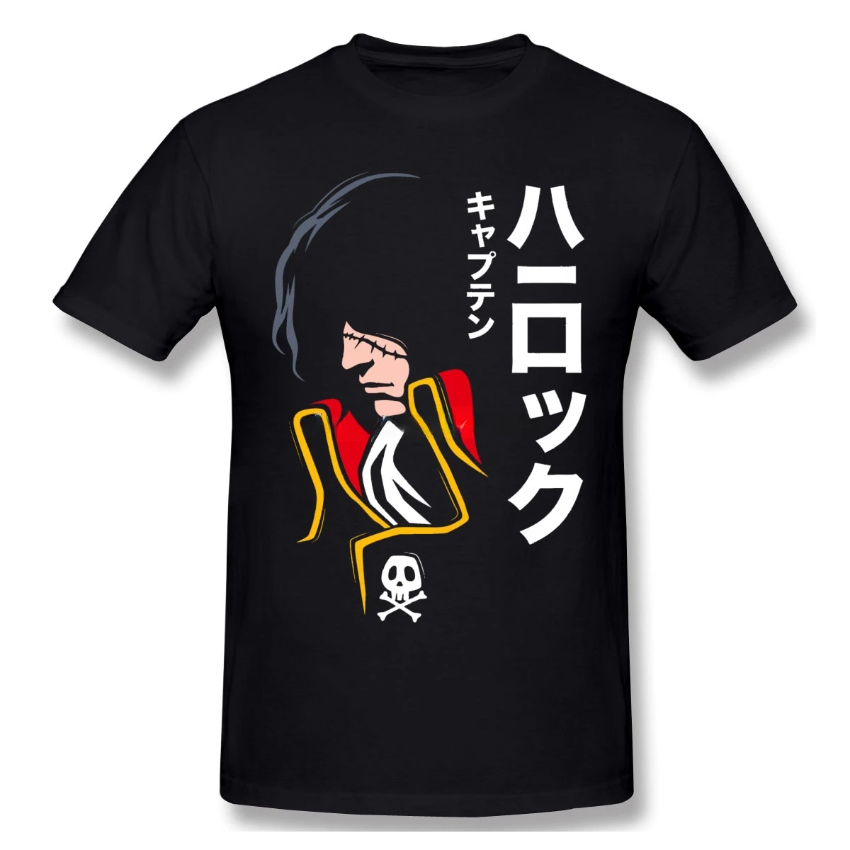 New Arrival fashion heavyweight Space  Captain Harlock Anime T-shirt Men Custom Men Cotton Tshirt Tees Streetwear Harajuku