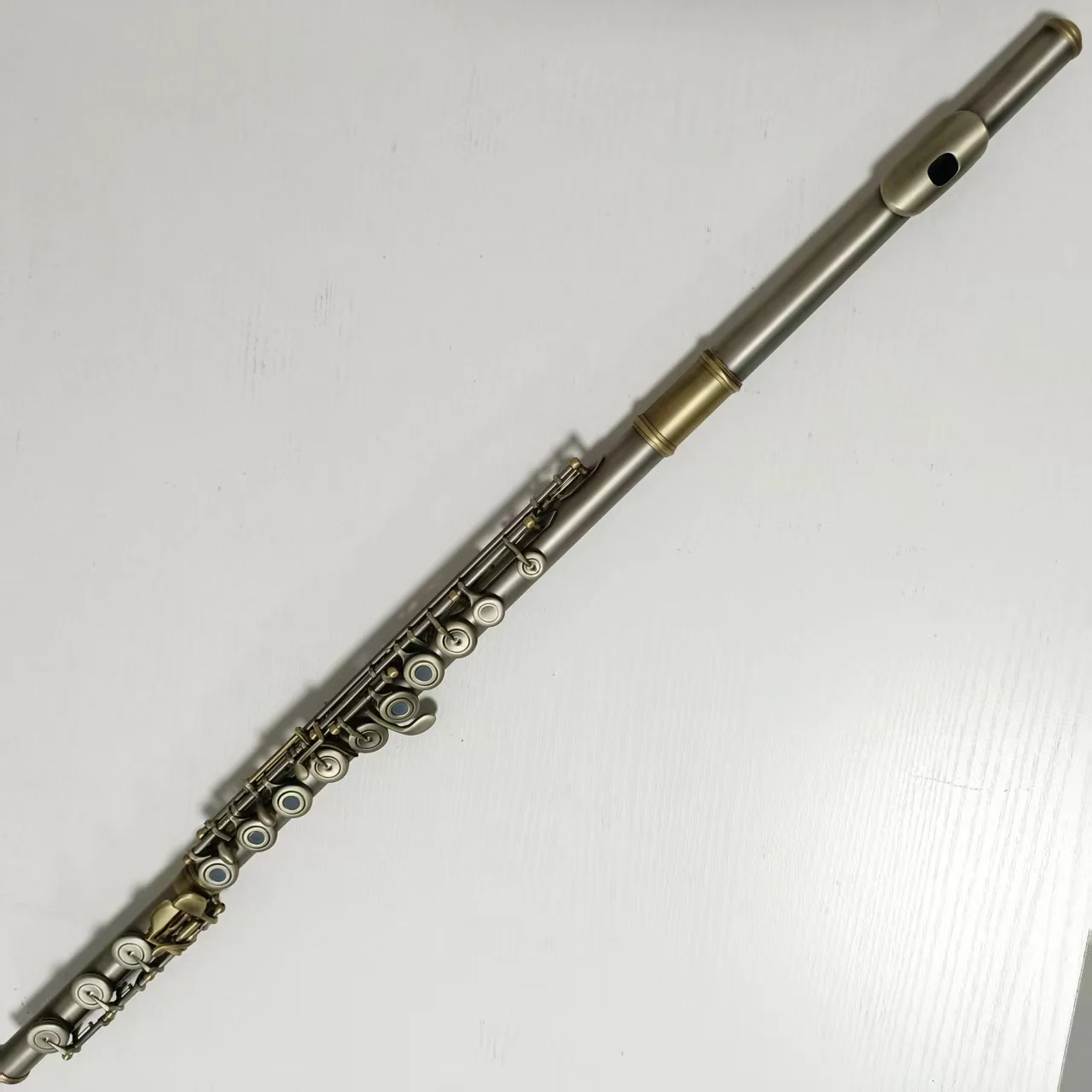 C‑Tone 17‑Hole Open Hole Flute With E‑Mechanism Antique Bronze Finish Woodwind Musical Instrument