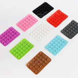 Bilashmart Double Side Silicone Suction Pad Mobile Phone Fixture Suction Cup Backed Adhesive Silicone Rubber Sucker Pad Car