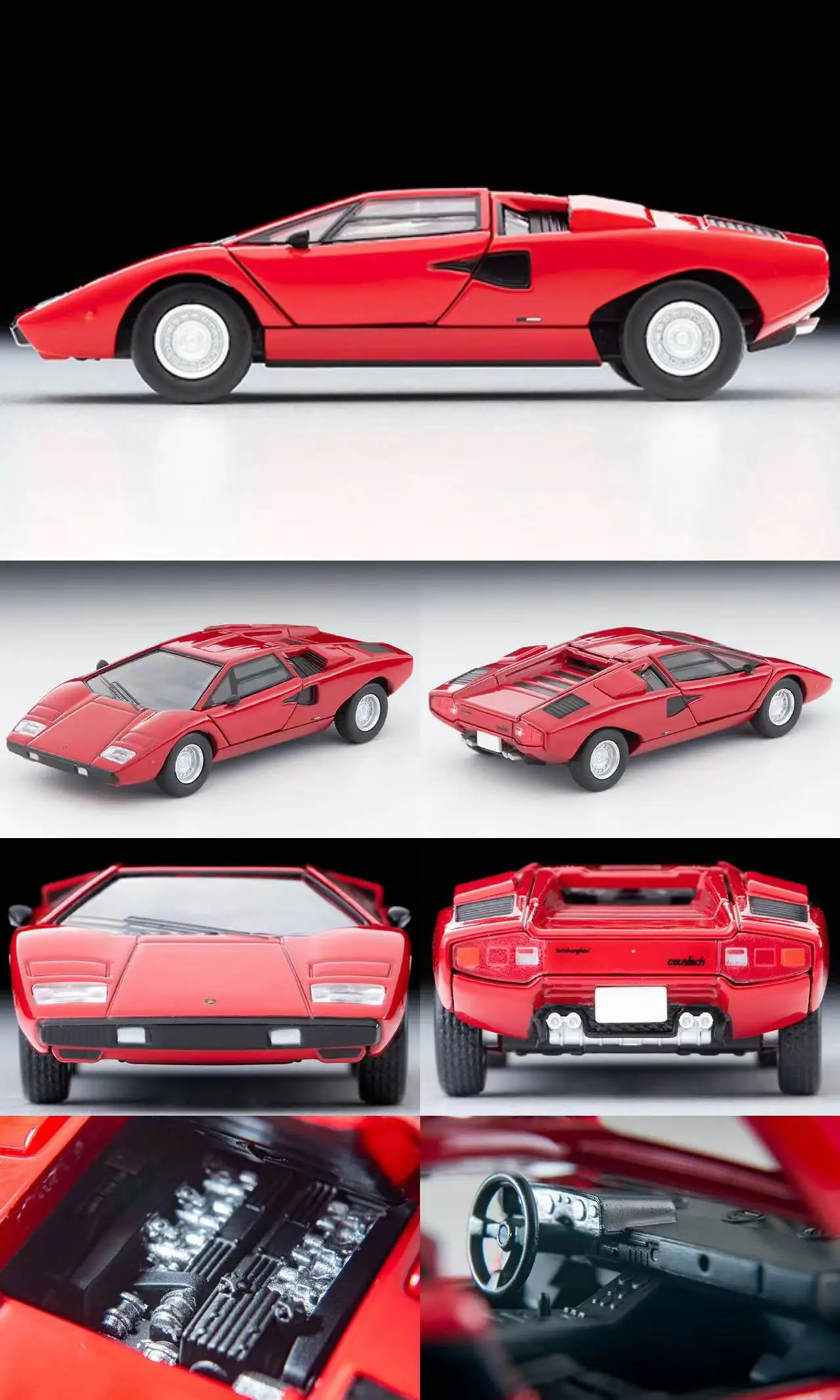 Tomytec-Modelo de carro de liga fundido, Tomica TLV 1/64 LV-N Countach LP400, Exibir Coleção Presente