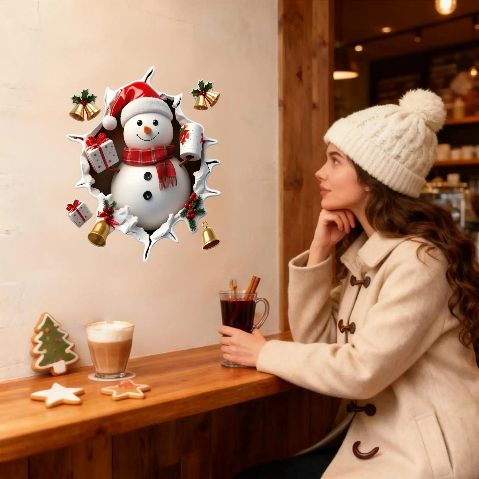 Christmas Wall Decals Santa Removable Reindeer Decoration Christmas Wall Decorations For Winter School Class Room Bedroom Study