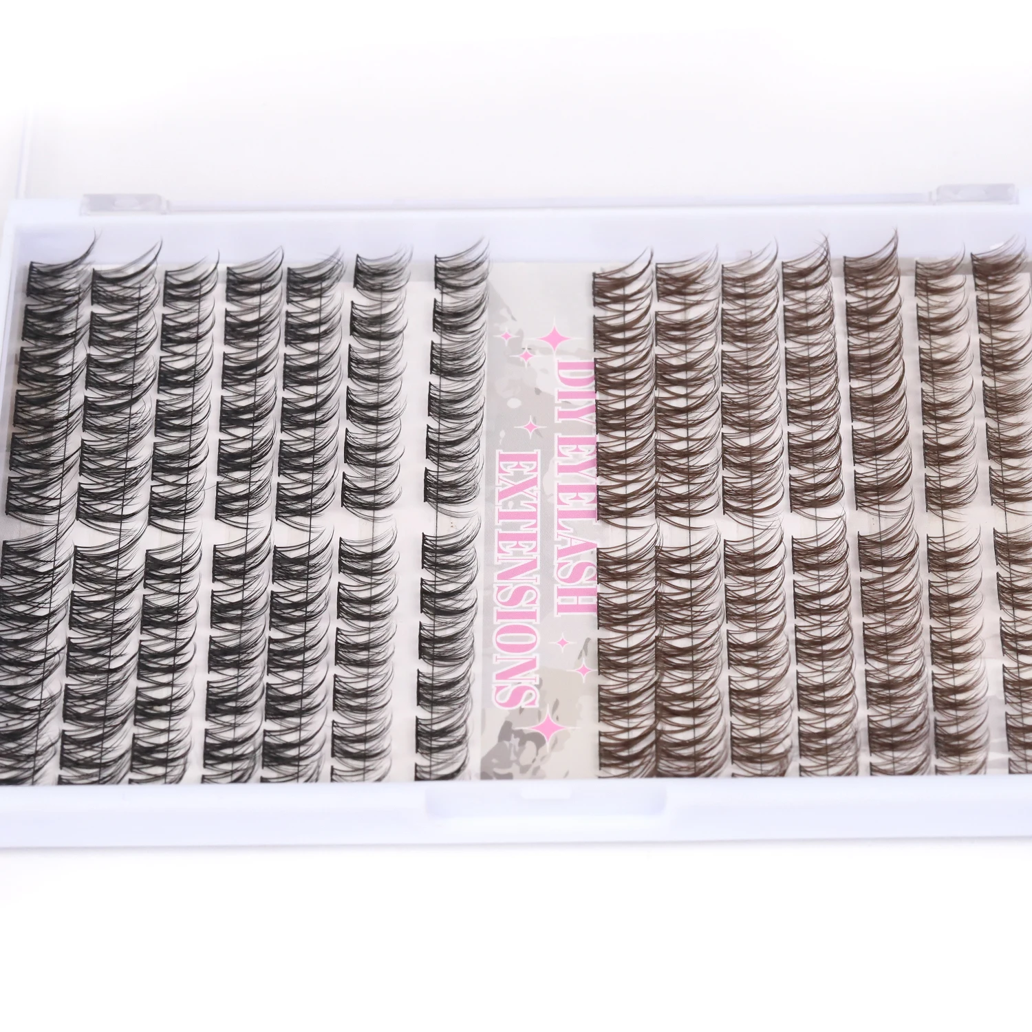 AGUUD Brown And Black Cluster Lashes DIY 40D 8-16mm Mixed D Curling Multi-Style Lashes Individual Volume Lashes Extension Makeup