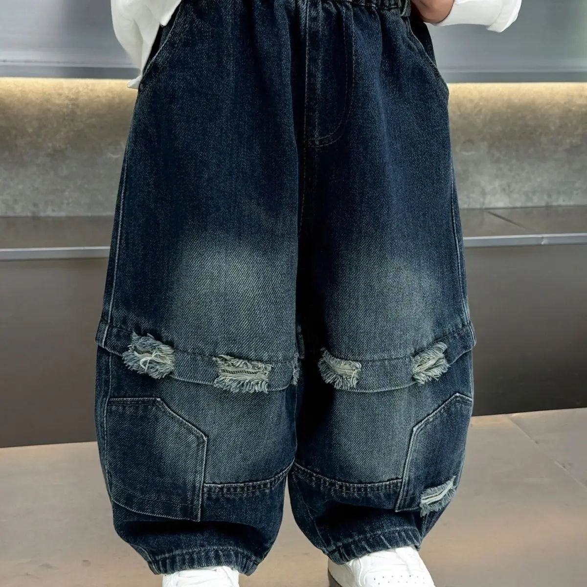 Boys Retro Cool Denim Jeans 2026 New Fashion Casual Trousers Kids Spring Autumn Pants
