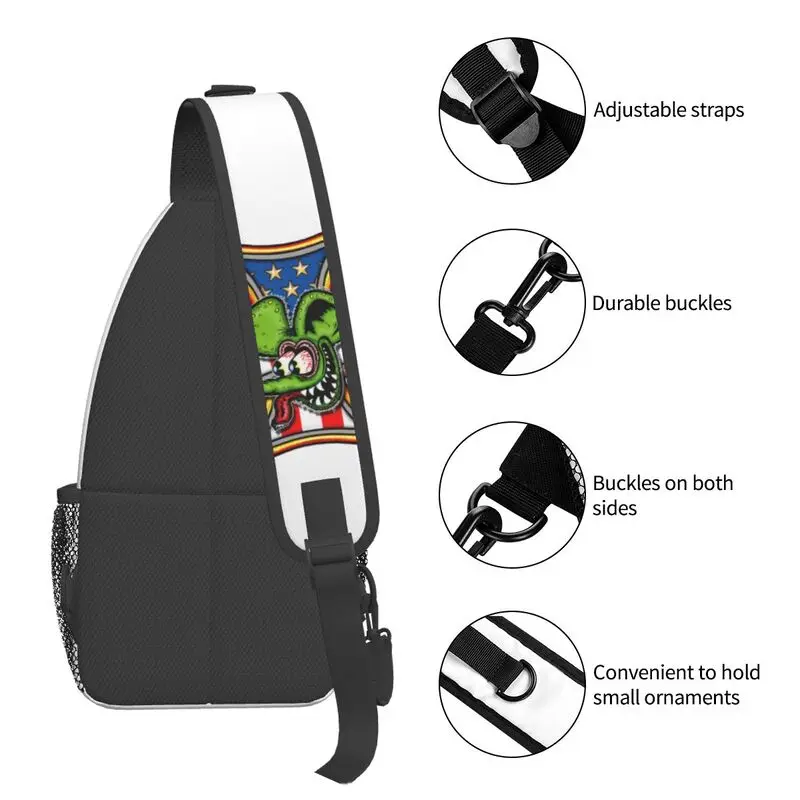 Mochila cruzada de dibujos animados para hombre, bolso de hombro de pecho personalizado para ciclismo, Camping, mochila de día