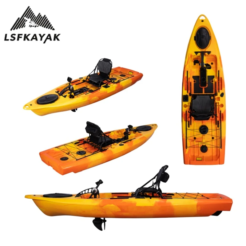 2025 نموذج جديد مصنع 3.28 متر مقعد واحد لصيد قوارب الكاياك مع دواسة كاياك بيع لشخص واحد يستخدم في البحيرة والبحر