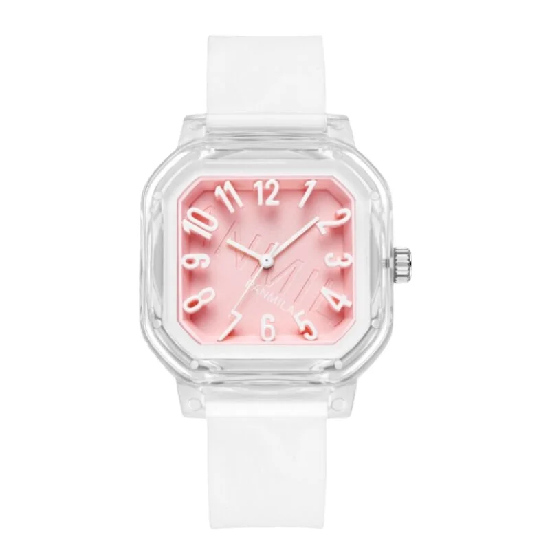 Montre à quartz carrée transparente pour enfants, montre numérique étanche pour couple, horloge de sport Shoous pour garçons et filles, mode pour amis