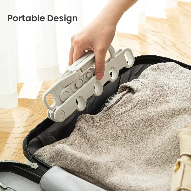 Foldable Travel Clothes Hanger Portable Folding Drying Rack 5 Holes Hotel Camping Trip Space Saving Hanging Organizer