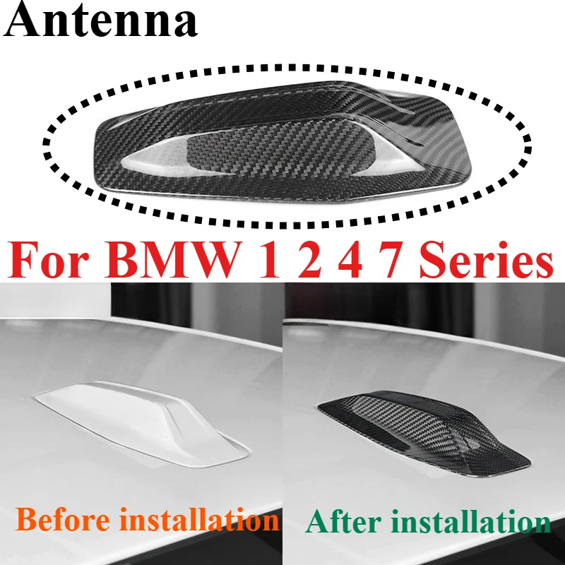 

For BMW 1 2 4 7 Series Real Carbon Fiber Shark Fin Antenna Cover Signal Trim Shell Car Exterior Decorative Modification Parts