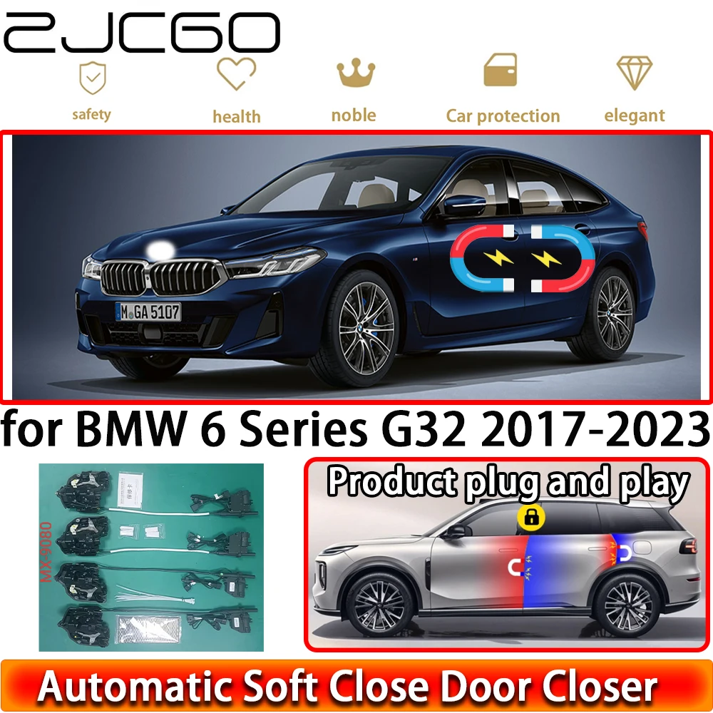 

ZJCGO for BMW 6 Series G32 2017-2023 OEM Soft Close Door Kit Power Closing Latch System Auto Pull Door Easy Close Plug & Play