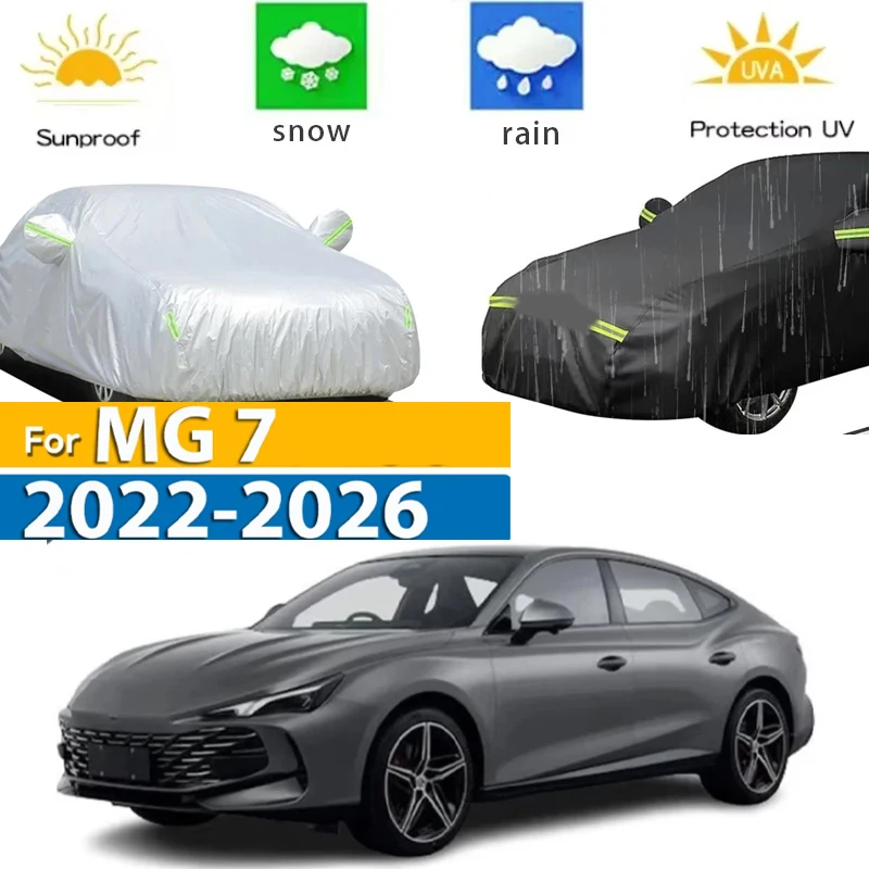 

For MG7 MG 7 2022 - 2026 Full Car Covers Outdoor Sun Anti UV Rain Snow Dust Protection Oxford Cloth Accessories