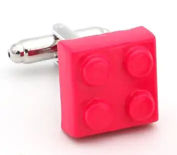 Blocks Cufflinks For Men Classic Toy Design Quality Brass Material Sky Blue Color Cuff Links Wholesale&retail image 3