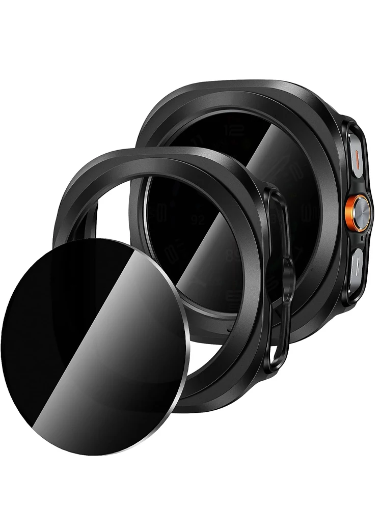 Displayschutzfolie für Samsung Galaxy Watch Ultra 2 Hülle 47mm Anti-Spy Panzerglas Hartschalen-PC-Bumper Galaxy Watch Ultra2 Cover