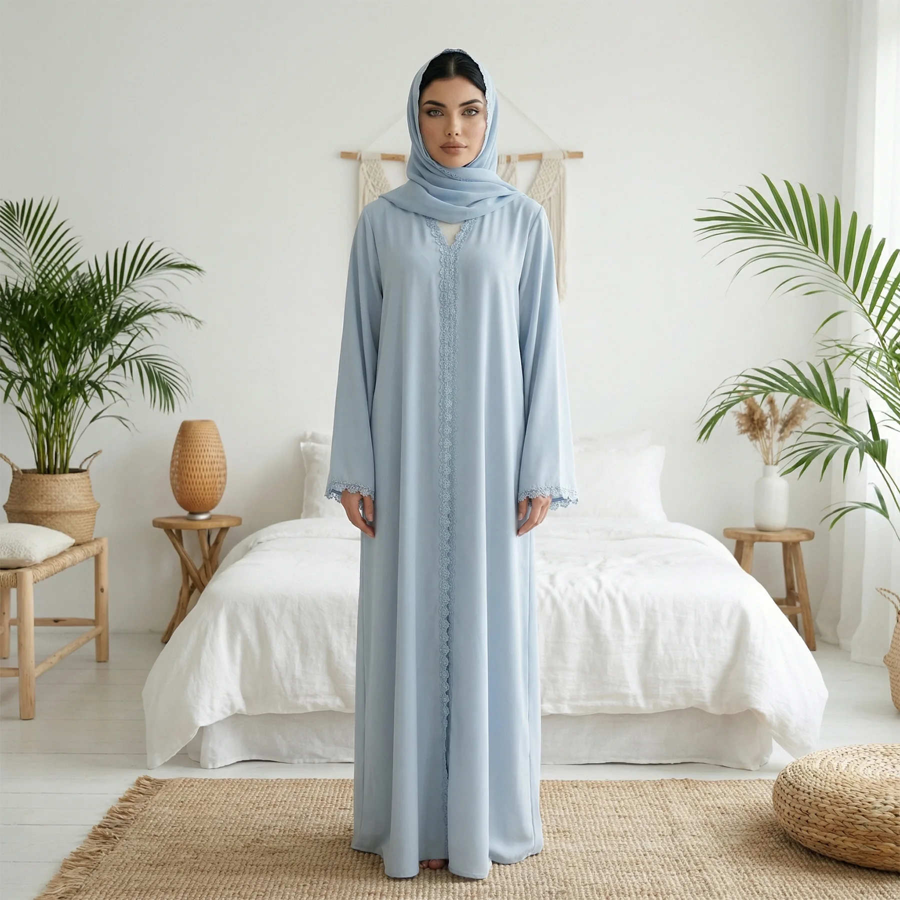 

Dubai Embroidery Open Kimono Abbayas for Woman Dress Abayo Abaya Hijab Muslim Jalabiya Kaftan Robe Femme Musulmane Kebaya Party