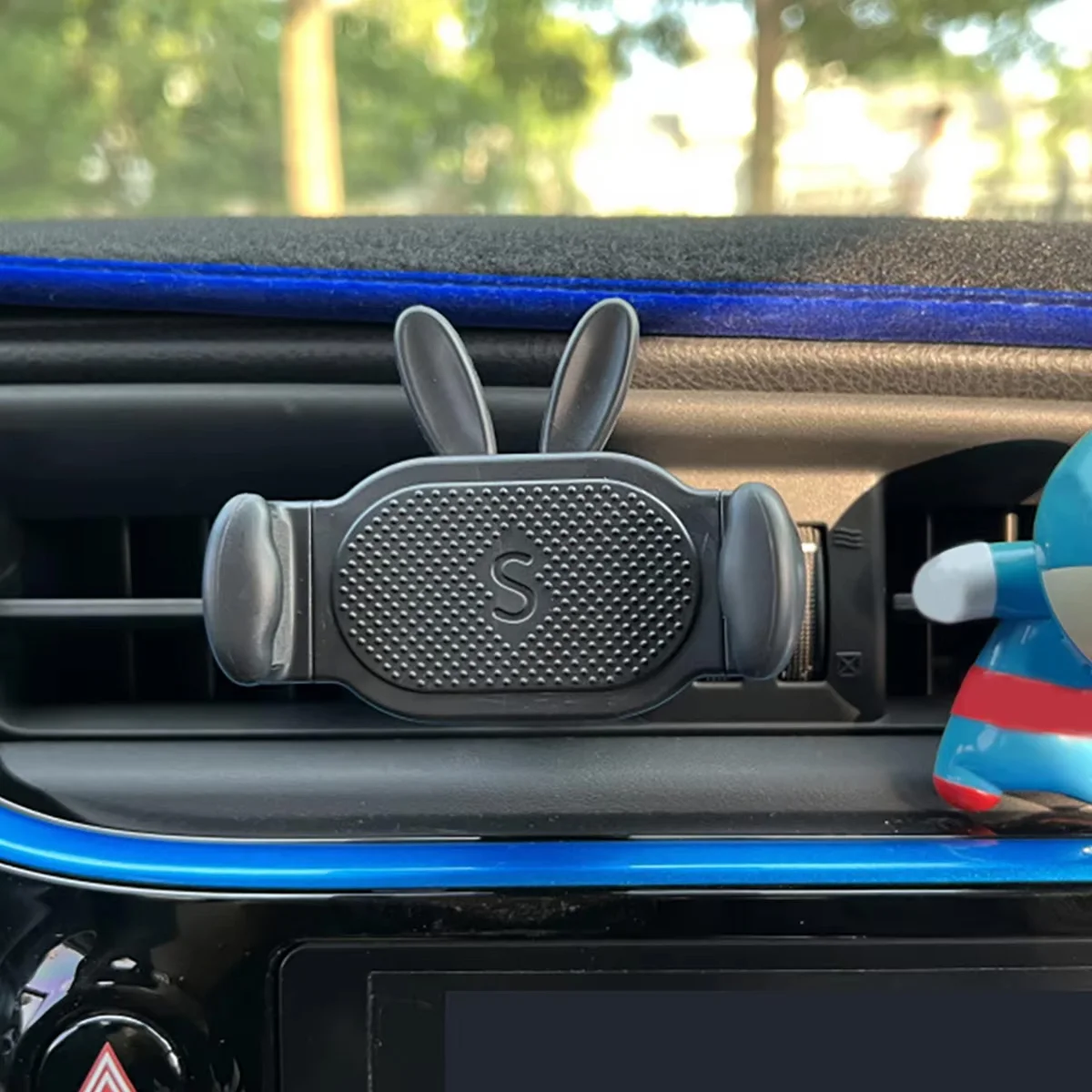 Cartoon Desktop Phone Holder Rabbit Head Telescopic Rotating Lazy Live Streaming Stand Car Air Vent Phone Clip Car Air Vent Phone Holder