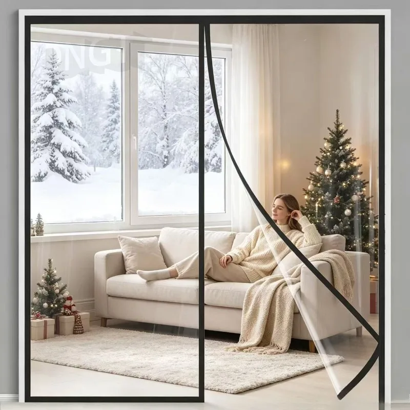 LGOLOL Thermal Insulation Curtain Magnetic Warmth Windproof Curtain Used in Air-conditioning Heating Winter Door Curtain