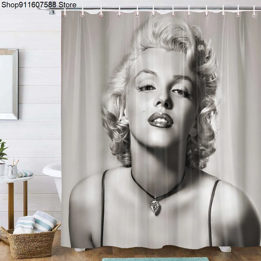 Marilyn Monroe zasłona prysznicowa wodoodporna kurtyna łazienkowa tkaniny zestawy prysznicowe Drop Shipping 1pc niestandardowe