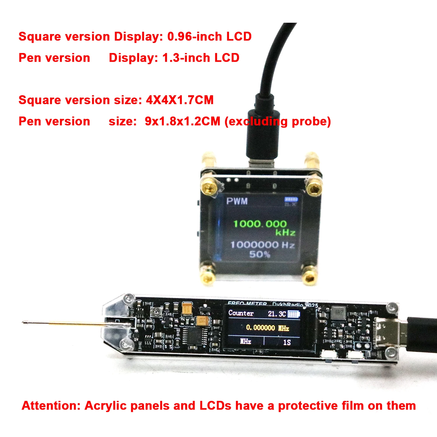 100MHz Pen Probe Frequency Counter, RF Signal Digital Frequency Meter PWM Signal Generator 5V Voltmeter Measurement Ham Radio FM