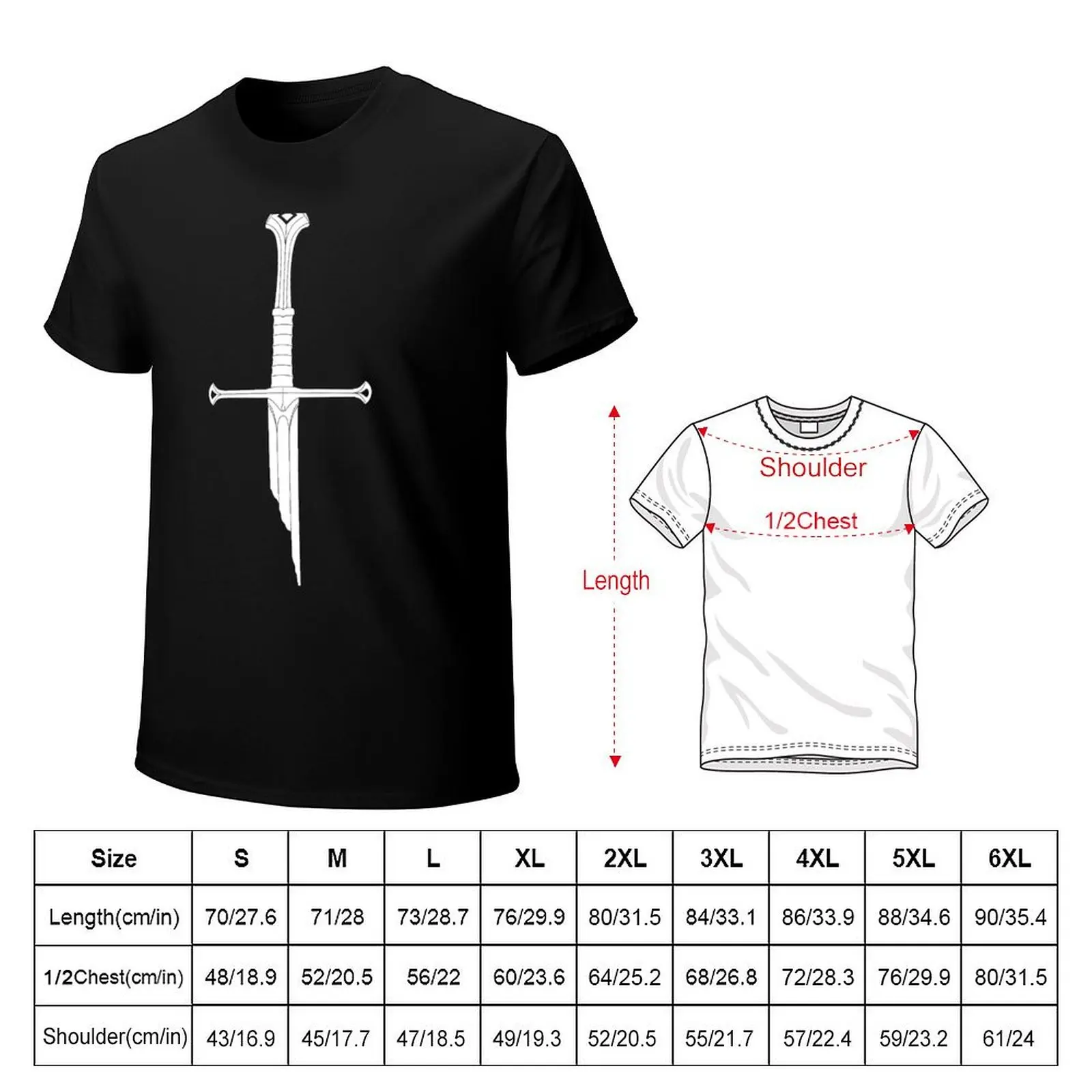 Narsil (Filled White) T-Shirt Sweat Absorbing Sports Tee Shirt