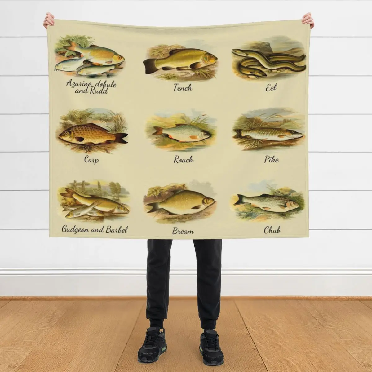

British Freshwater fish identification ID Throw Blanket Single Furry Luxury St Blankets