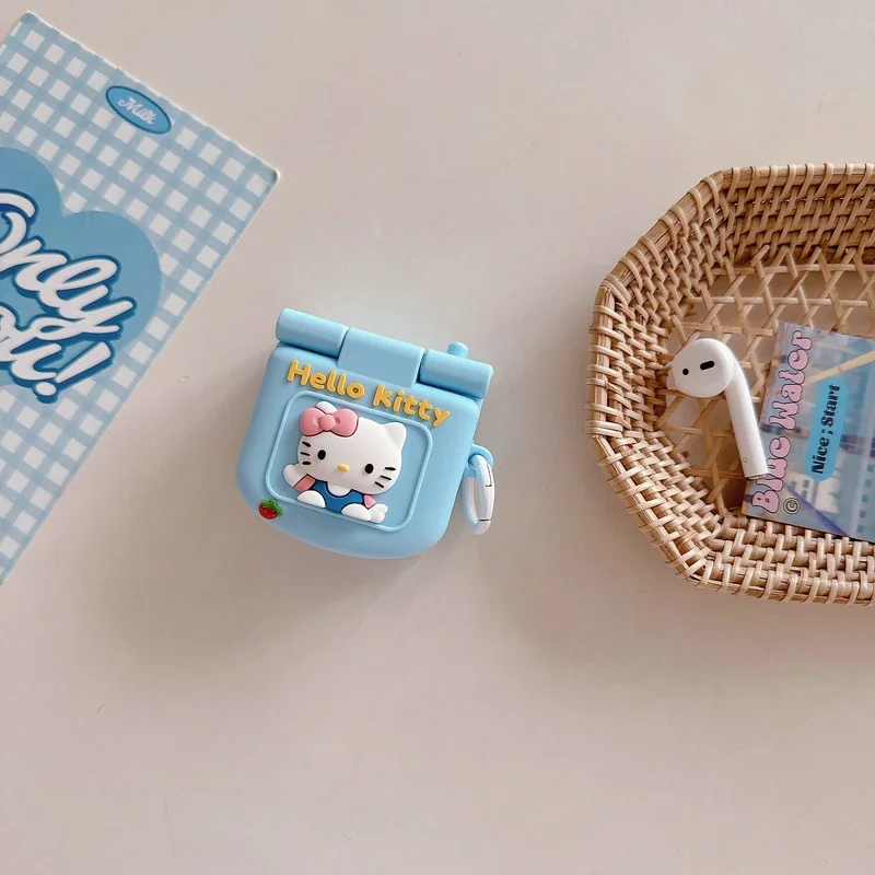 3D милый мягкий силиконовый чехол для наушников Sanrio Hello Kitty для Airpods 1 2 3 4 Pro 2, защитный чехол для беспроводной Bluetooth-гарнитуры