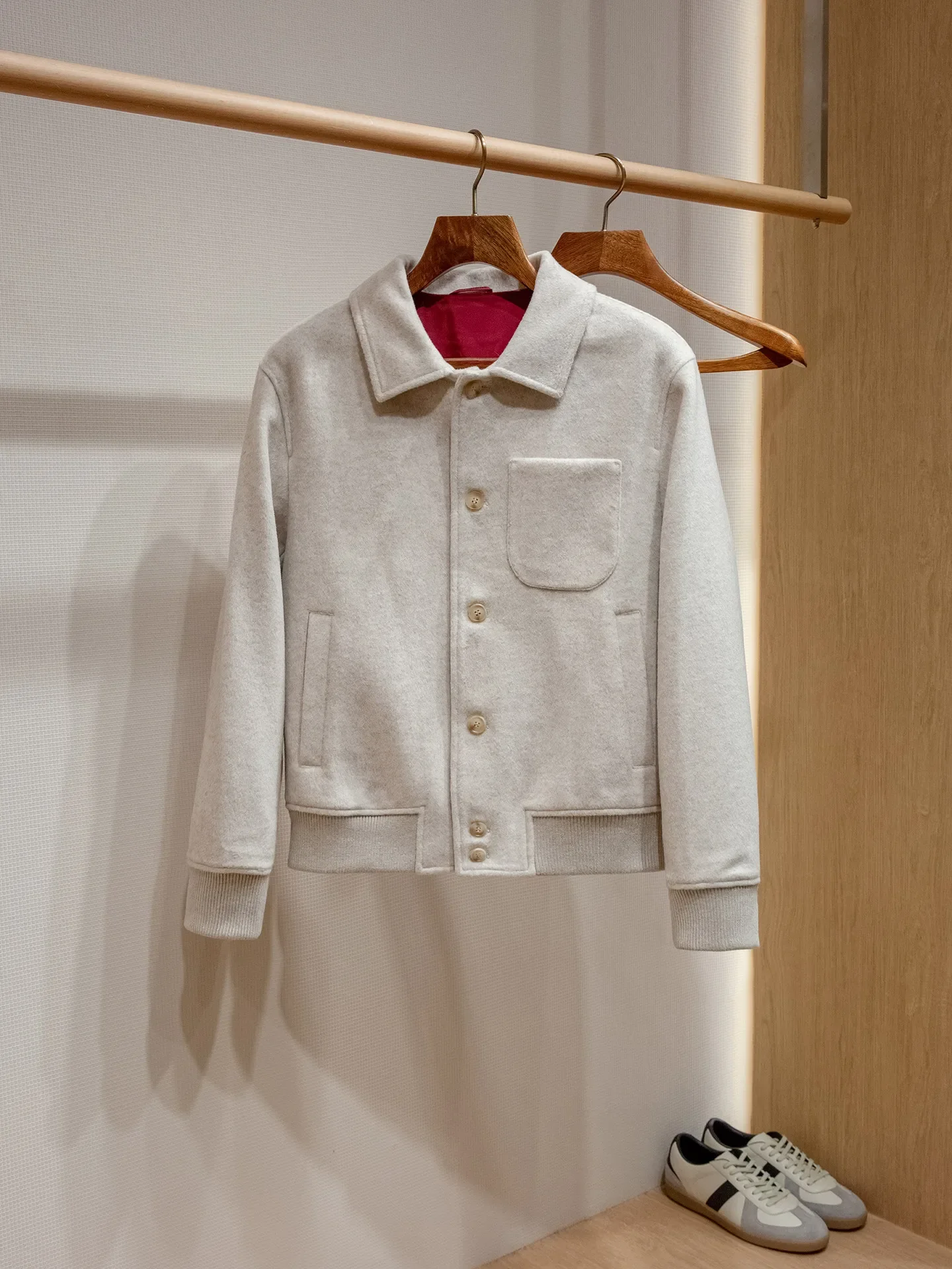 

Cotton wool blend, old money style men's casual lapel woolen wool jacket