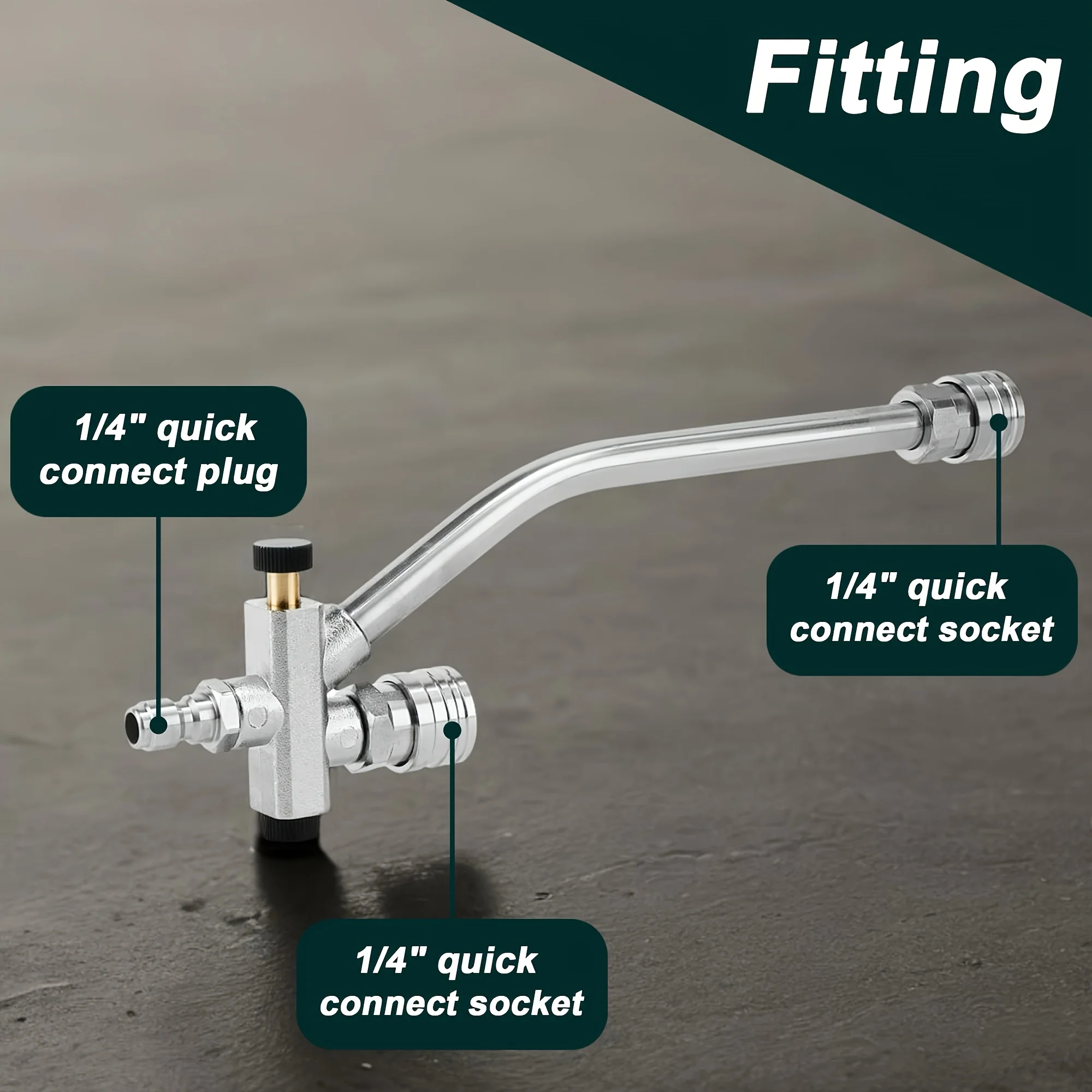 Foam Cannon Dual Connect Adapter 1/4" Quick Connect Metall-Doppelkopf für Hochdruckreiniger, passend für EU- und US-Systeme, inklusive 7 Düsen – Detail 5