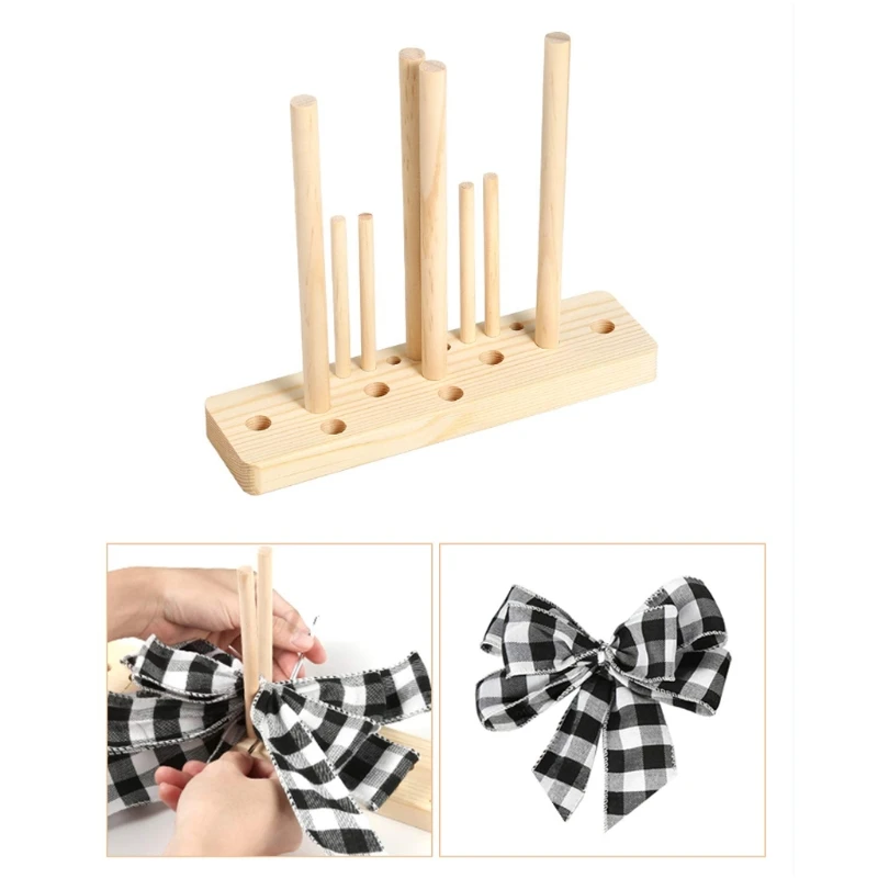 Multipurpose Bow Maker for Ribbon Wooden Bow Making Tool for Ribbon Crafts DIY Decoration for Christmas Valentine's Day