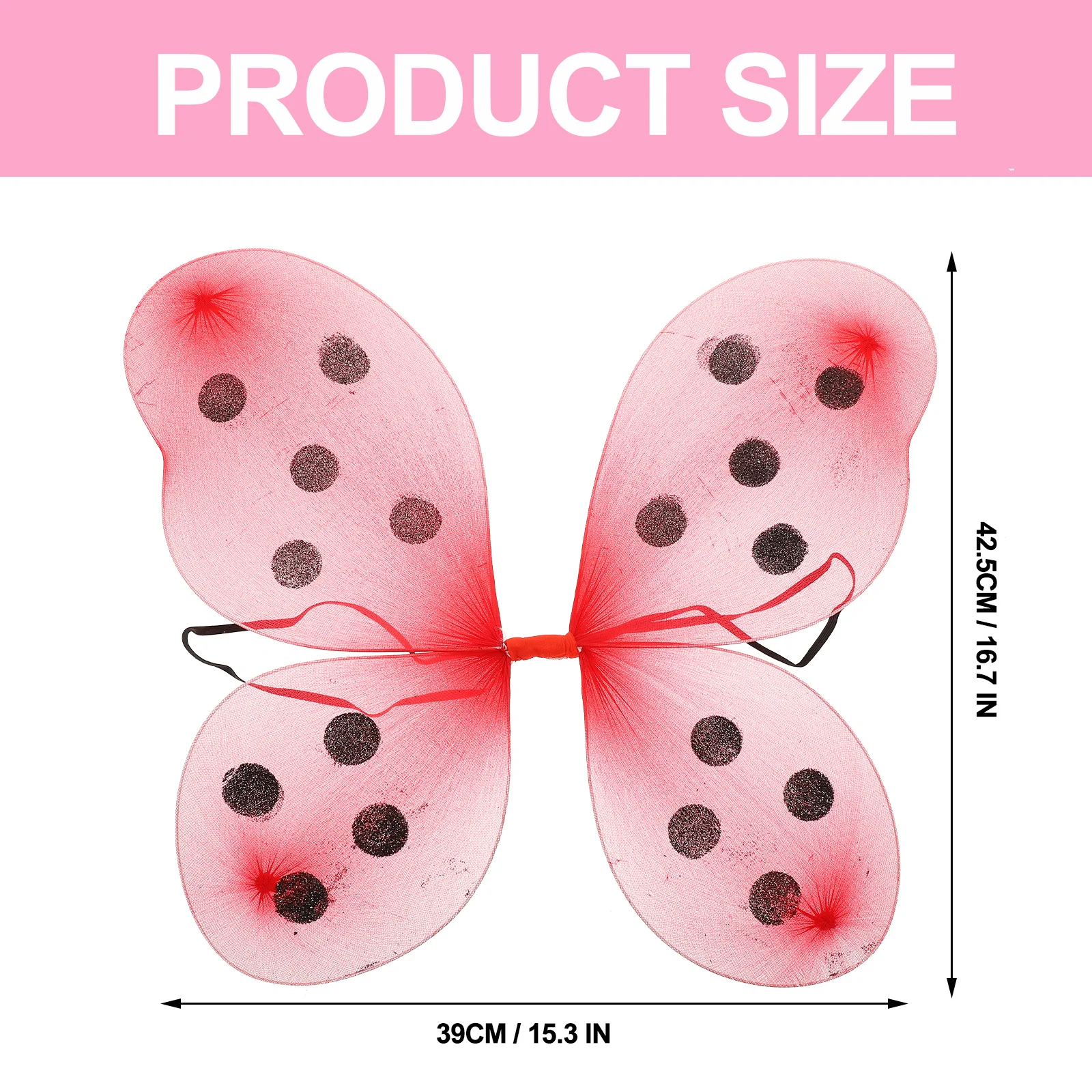 Acessório de fantasia de asas de joaninha para acessórios vibrantes, asa de cosplay leve para carnaval de Halloween