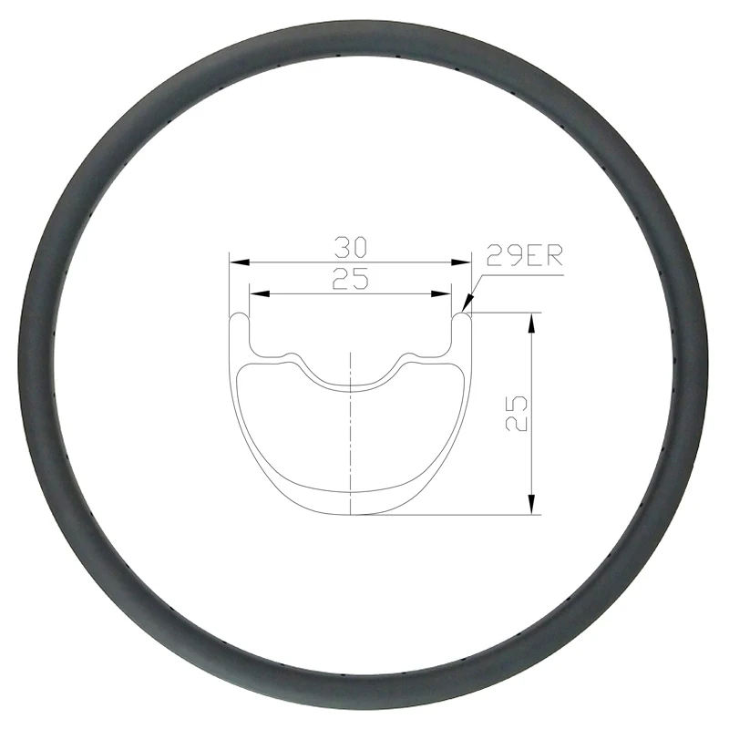 LIENGU 360g XC MTB 29 30mm Carbon Bicycle Rim Tubeless Mountain Bike 29er ring Cross Country Wheel 25mm Depth 25mm Inner Width