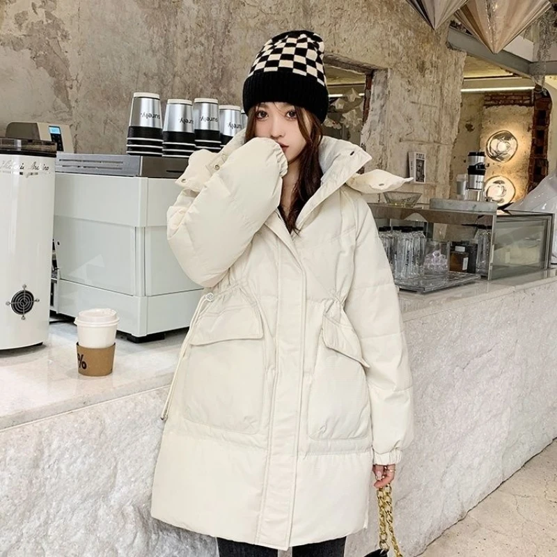 

Winter New Down Coat Women Mid Length White Duck Down Thickened Warm Youth Coat Women Windproof Coat Parkas Women Down Jackets