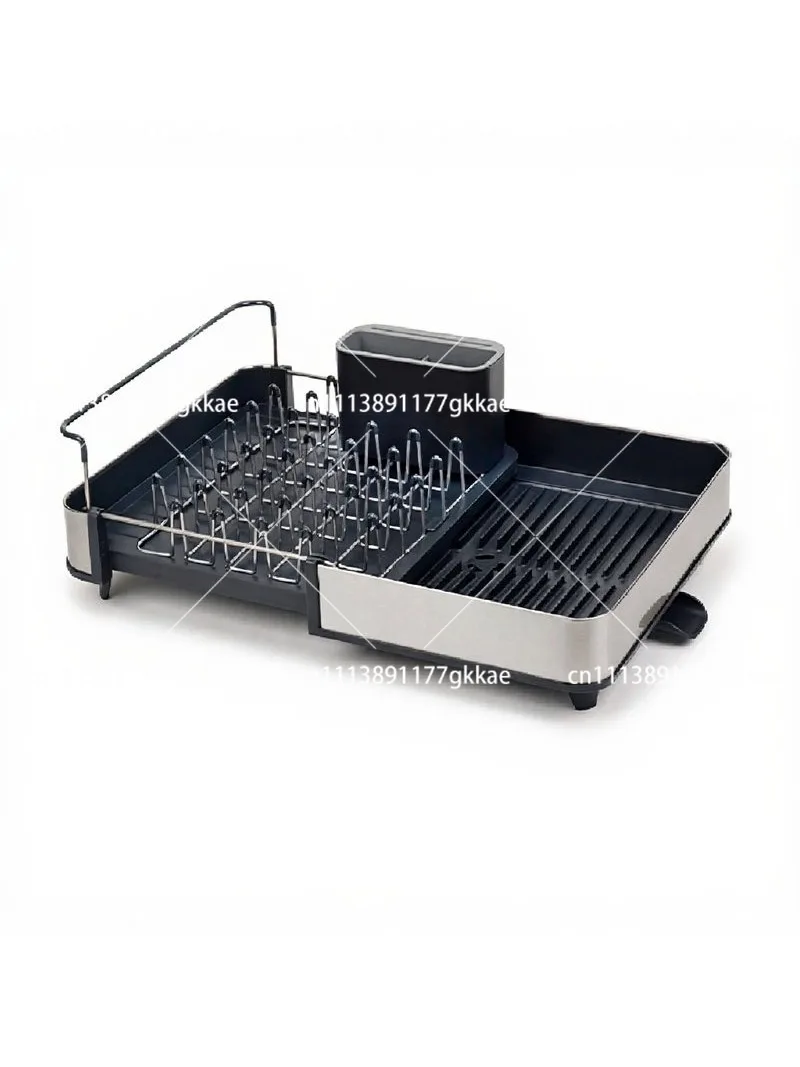 Kitchen Drainage  Rack  Drying Rack Cupboard Storage Cutlery Rack Adjustment Automatic Pull-out Water