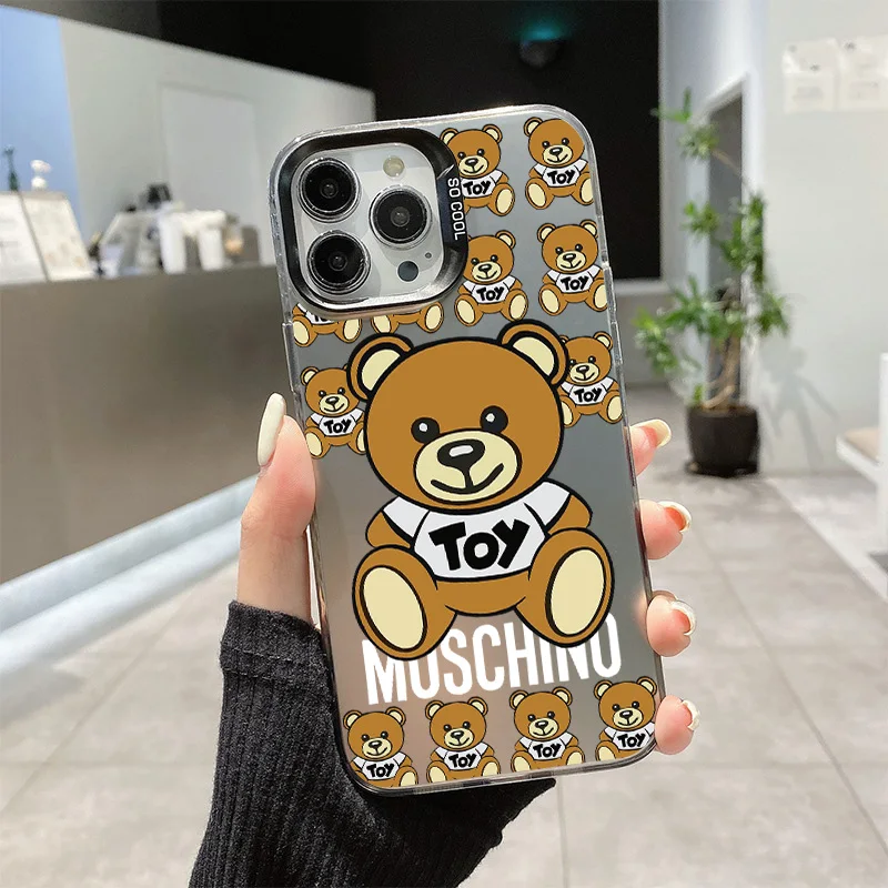 Moschinoes Phone Case for IPhone 16 15 14 13 12 11 Pro Max X XR XS MAX 8 7 Plus Matte Shockproof Back Cover Luxury Fashion Shell