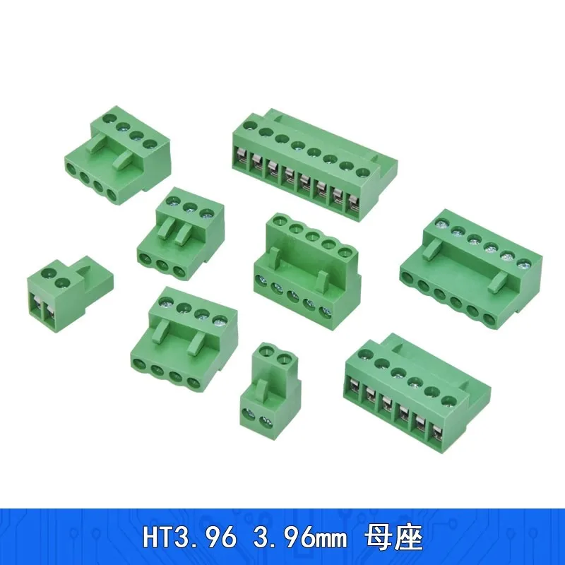 10pcs/lot Pluggable plug HT396 green terminal HT3.96mm female connector 2P 3P 4P5P6P8P