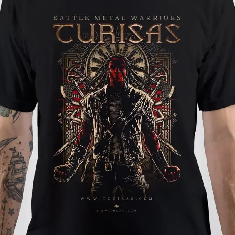 Vtg Turisas Band T Shirt Black Full Size To 4Xl 1Side Kk859