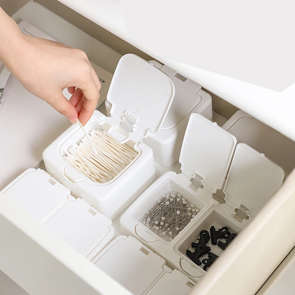 

Cotton Swab Storage Box Mini Makeup Cotton Storage Box Medicine Storage Organizer Container with Lids