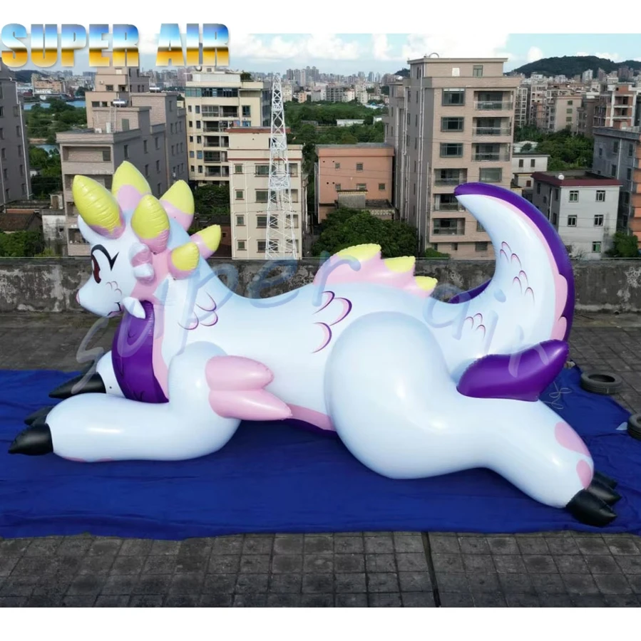 Unicornio inflable de personaje de dibujos animados de aire de demanda activa a la venta